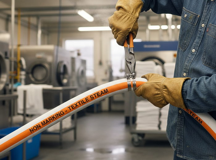 Buhar 7bar White EPDM Non-Marking Steam Hose BS5122/A2