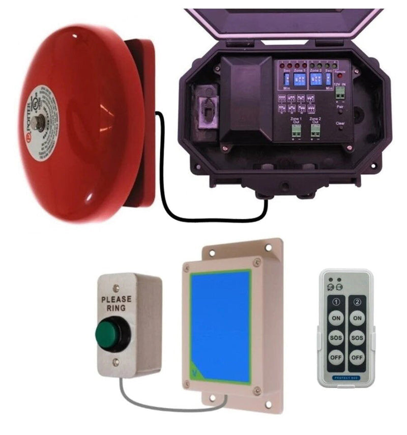 Wireless Commercial Bell Kit Included Heavy Duty Push Button & Loud Bell With Adjustable Duration