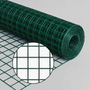 Green PVC Coated Wire Mesh, 50 x 50mm Square Holes 14 Gauge Galvanised Steel (Medium Weight)