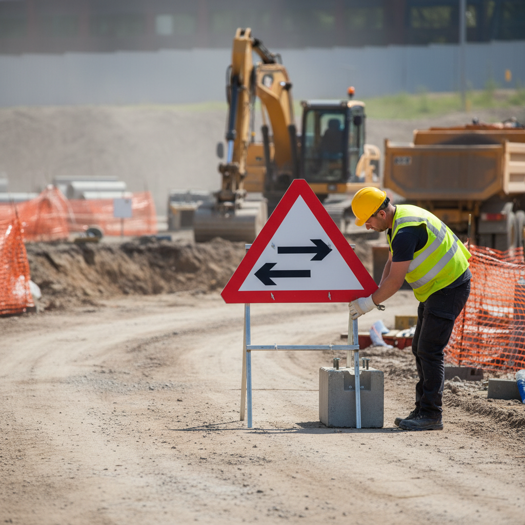 Professional Two-Way Traffic Crossing Ahead Sign, 750mm Diameter - Ess