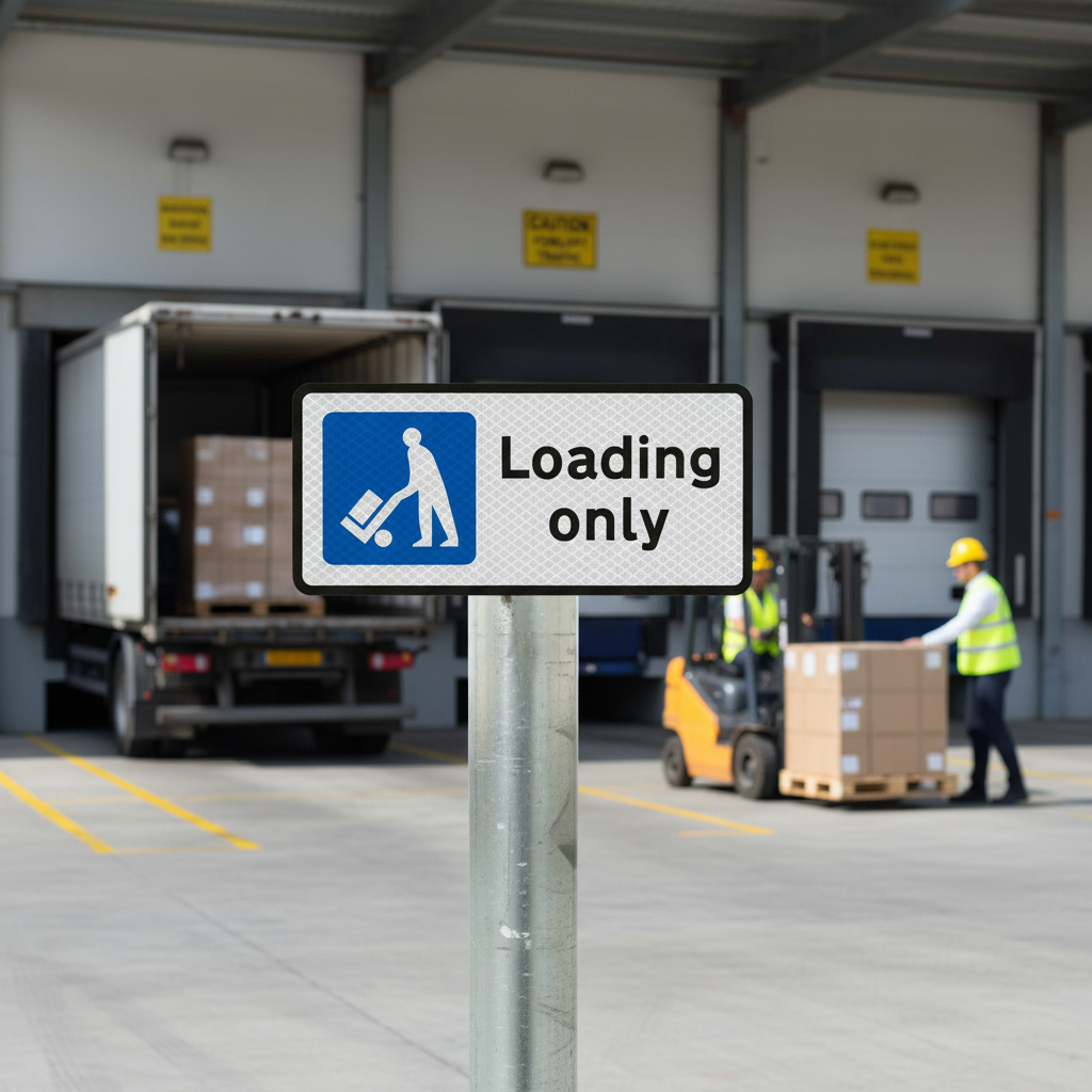 Professional Loading Only Sign Post Mounted - Regulations Compliant fo