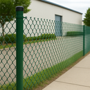 Green Chain Link Fence and Post Kit – L-Shaped Run, Complete Installation Set