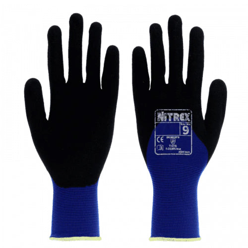 Black Sandy Nitrile 3/4 Coated - Firm Grip Gloves - Abrasion Resistant - NitreGrip® Technology - In Bags of 10 Pairs