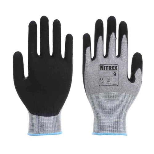Dark Slate Gray Sandy Nitrile Gloves - Level D Cut - Dextrous - Reinforced Thumb Crotch - NitreGrip® and NitreGuard® Technology - In Bags of 10 Pairs