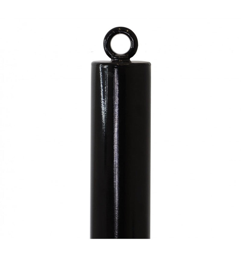 Black 76mm Black Fold Down Parking Post With Integral Lock & Chain Eyelet