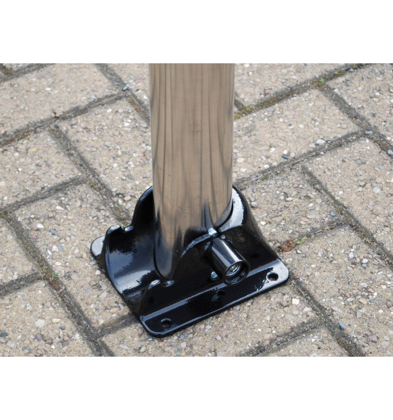 Dark Gray 76mm Stainless Steel Fold Down Parking Post With Top Eyelet