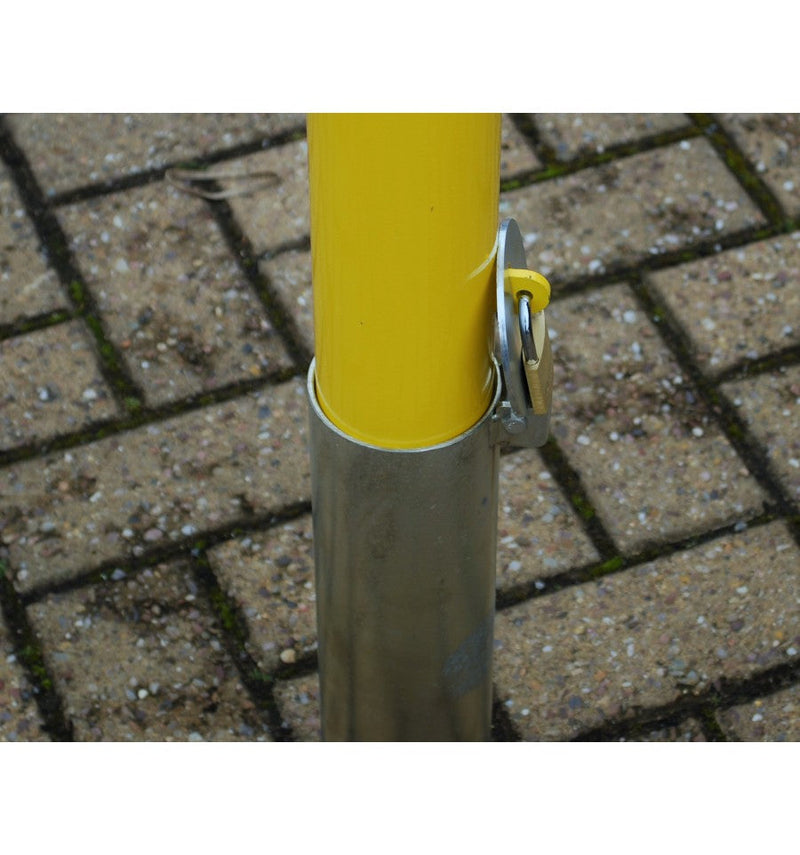 Dim Gray 76mm Removable Yellow Security Post & Chain Eyelet