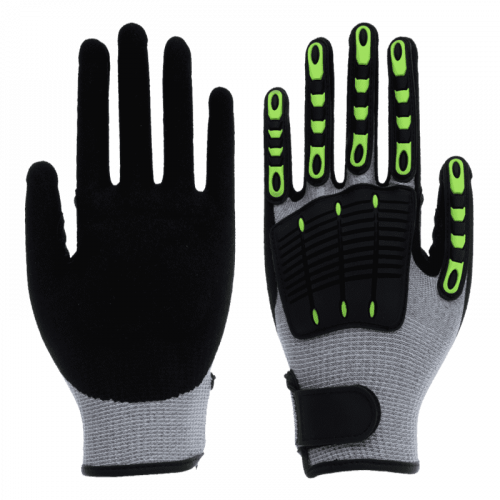 Dark Sea Green Cut-Resistant TPE Gloves - Back of Hand Protection - Cut Level C - Cases of 10 Bags, 1 Pair per Bag