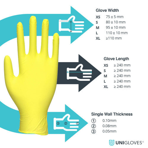 Light Goldenrod yellow nitrile gloves – 10x100