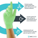 Dark Sea Green Green Nitrile Gloves - Cases of 10 Boxes, 100 Gloves per Box