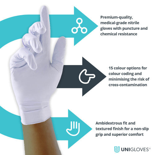 Light Gray white nitrile gloves – 10x100
