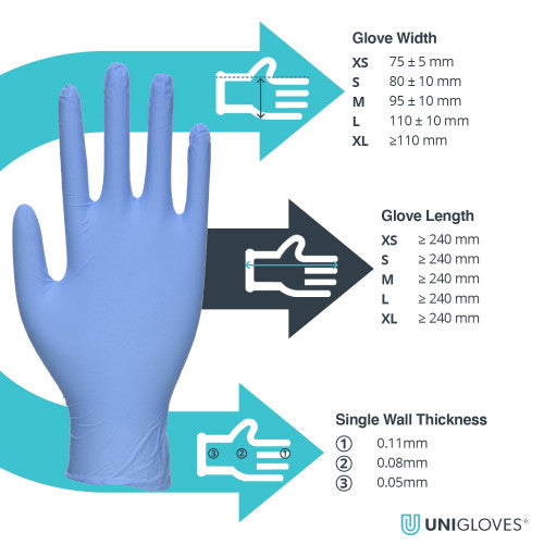 Cornflower Blue blue nitrile gloves – 10x100
