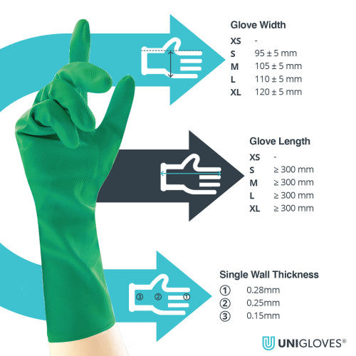 Sea Green green latex household gloves – 12x12