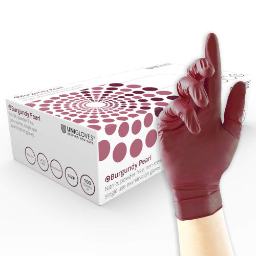 Sienna burgundy nitrile gloves – 10x100