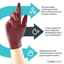 Light Gray burgundy nitrile gloves – 10x100