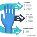 Cornflower Blue Nitrile – Powder-Free Medical Examination Gloves – Cases of 10 Boxes, 100 Gloves per Box