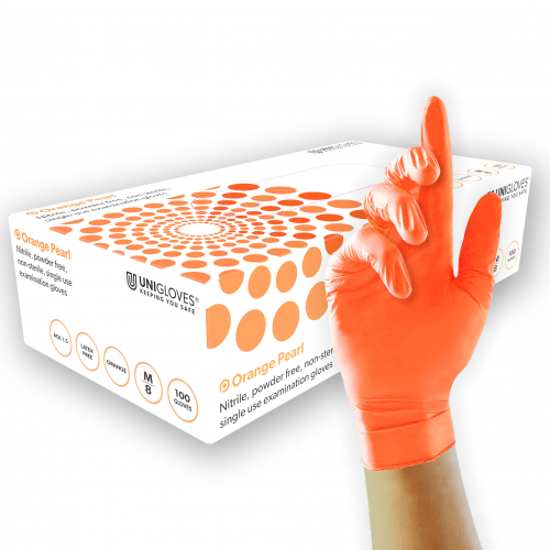 Tomato Orange Nitrile Gloves – Cases of 10 Boxes, 100 Gloves per Box