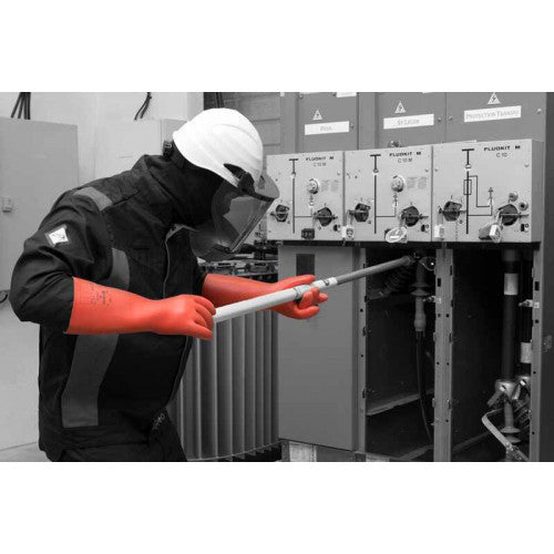 Dark Slate Gray Electrical Insulating Arc Flash Gloves - Class 00 To 4 - 2 Colour Safety System - In Bags of 1 Pair