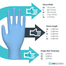 Sky Blue Heavy Duty Long Cuff Purple Nitrile Gloves - Cases of 10 Boxes, 100 Gloves per Box