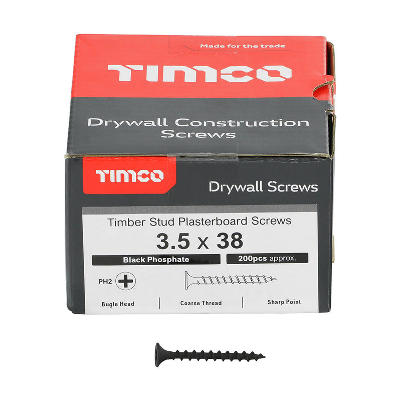 Drywall Screws - PH - Bugle - Coarse Thread - Grey - 3.5 x 38