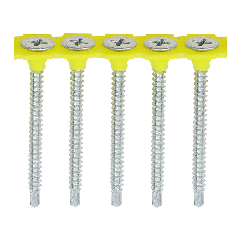 Collated Drywall Screws - PH - Bugle - Self Tapping Thread - Self Drilling - Zinc - 3.5 x 40