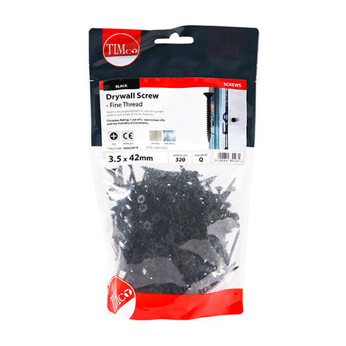 Drywall Screws - Fine Thread - PH - Bugle - Black - 3.5 x 42