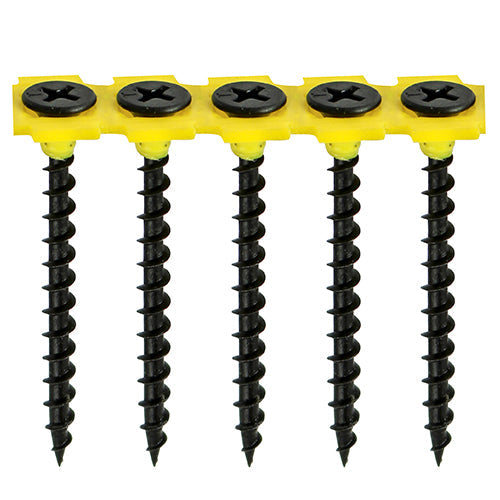 Collated Drywall Screws - PH - Bugle - Coarse Thread - Black - 3.5 x 45