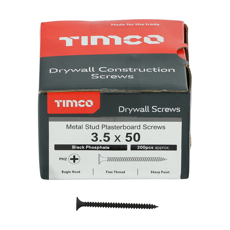 Drywall Screws - PH - Bugle - Fine Thread - Grey - 3.5 x 50