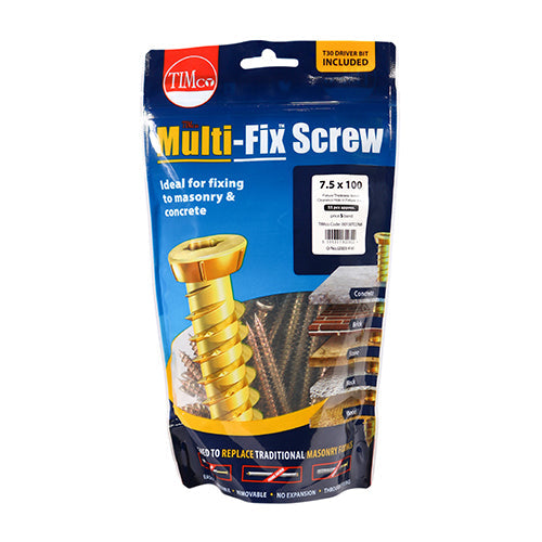 Concrete Screws - TX - Flat Countersunk - Yellow - 7.5 x 50