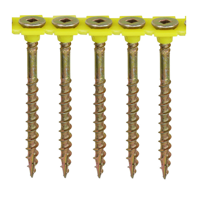 Collated Flooring Screws - SQ - Countersunk - Yellow - 4.2 x 55