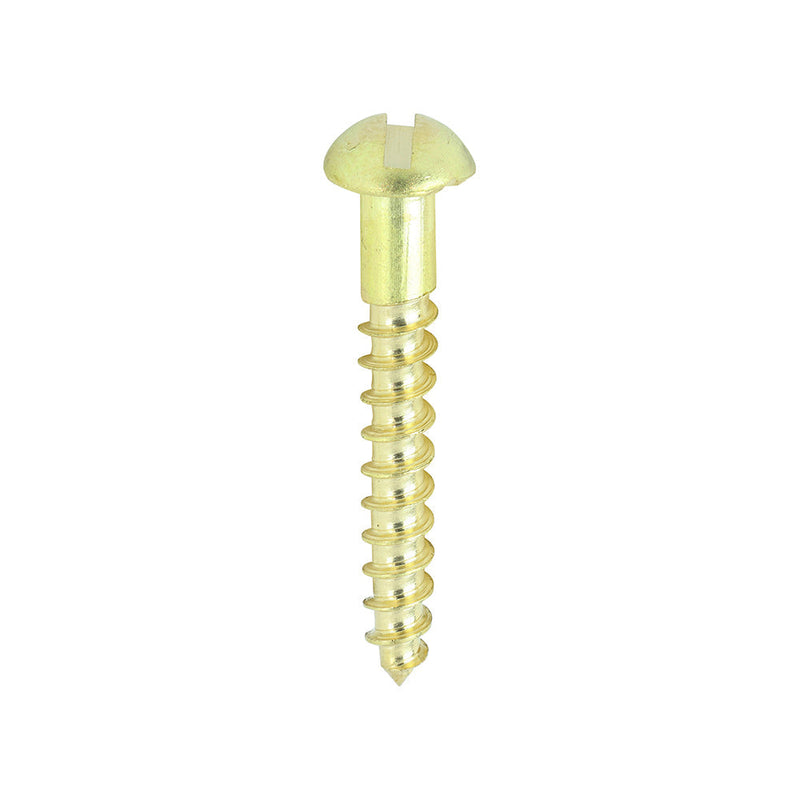 Solid Brass Timber Screws - SLOT - Round - 6 x 1