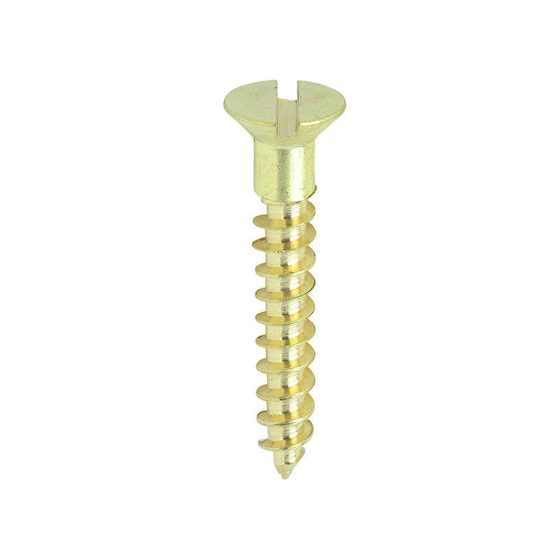 Solid Brass Timber Screws - SLOT - Countersunk - 7 x 1