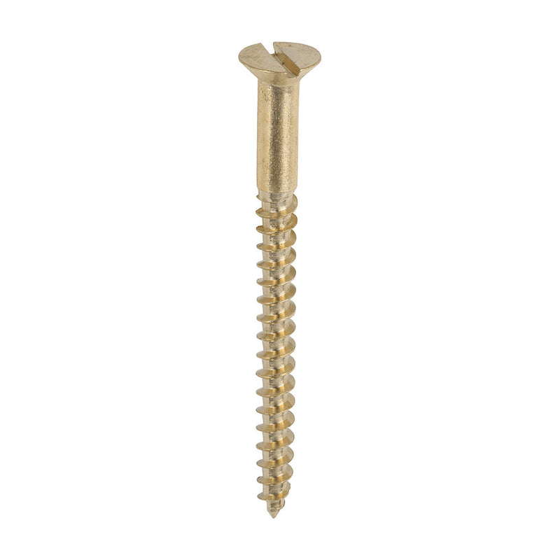 Solid Brass Timber Screws - SLOT - Countersunk - 8 x 2