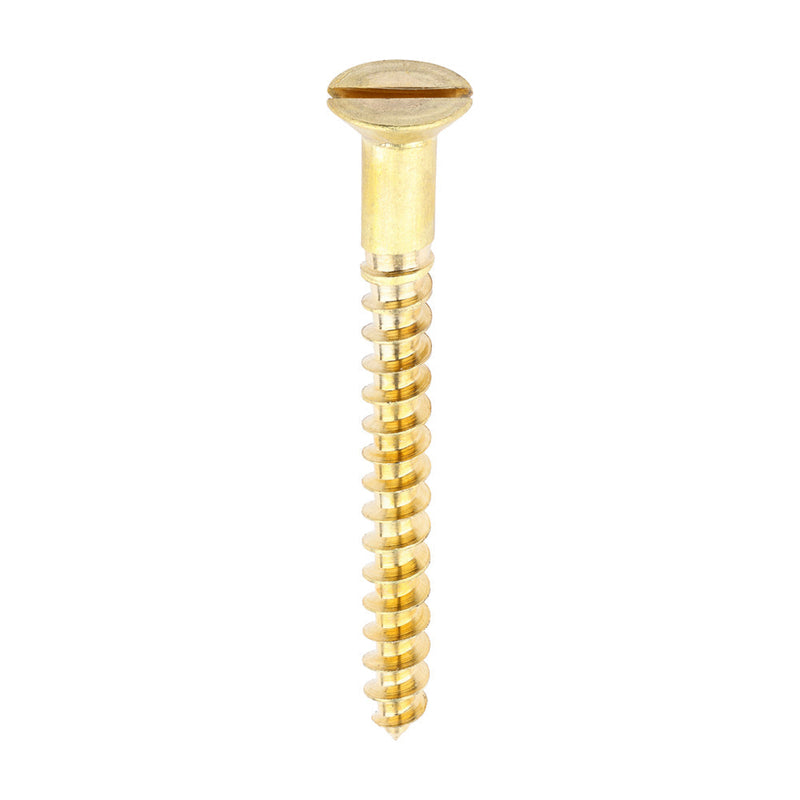 Solid Brass Timber Screws - SLOT - Countersunk - 10 x 2
