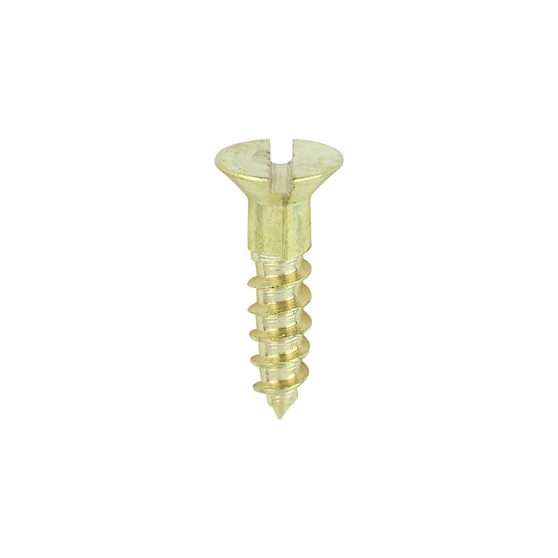 Solid Brass Timber Screws - SLOT - Countersunk - 4 x 1/2
