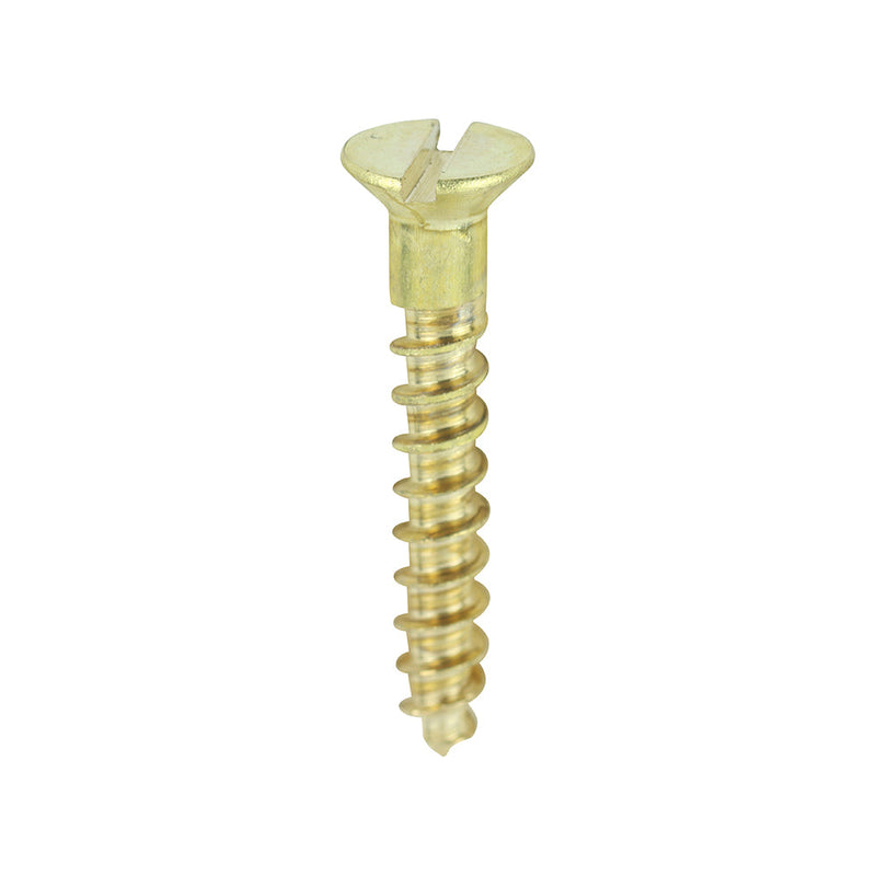 Solid Brass Timber Screws - SLOT - Countersunk - 4 x 3/4