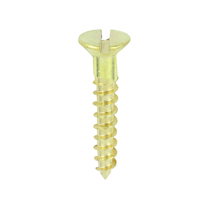 Solid Brass Timber Screws - SLOT - Countersunk - 4 x 5/8