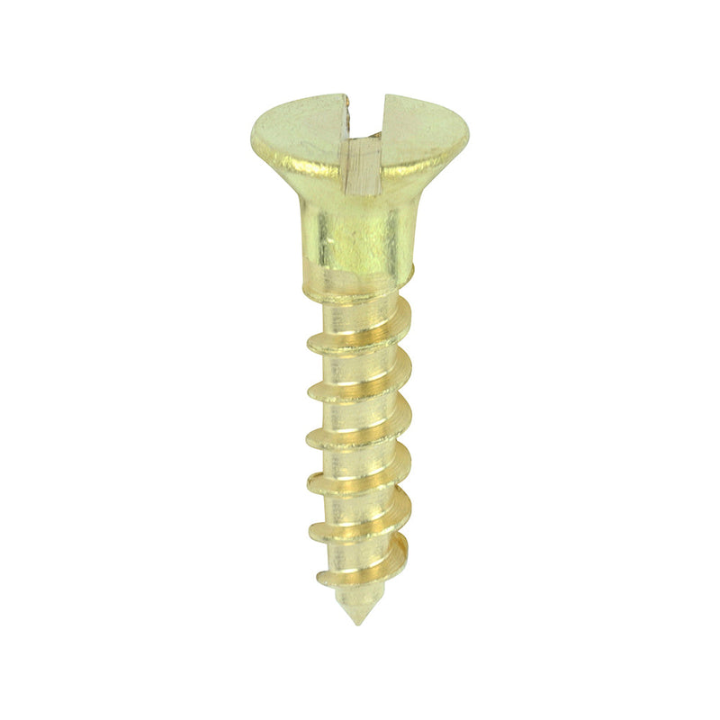 Solid Brass Timber Screws - SLOT - Countersunk - 8 x 3/4
