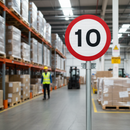 Professional 10 mph Speed Limit Sign for Private Driveways and Industrial Estates - Durable Reflective Design with Red Surround