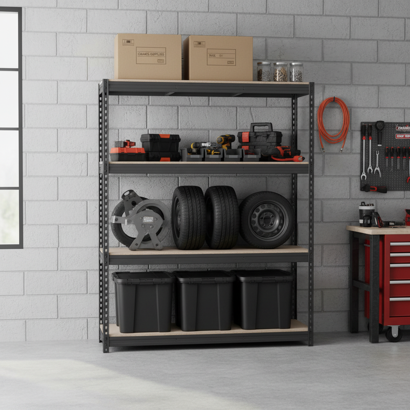 Premium Heavy Duty Garage Shelving - 2000mm High - 500kg Capacity - Grey