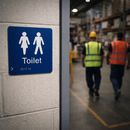 Braille Unisex Toilet Signs – 150mm x 150mm – 1.5mm PVC – Indoor Use