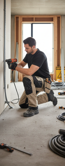 Professional Heavy Duty Stretch Slim Fit Work Trousers with Knee Pad Pockets and Cordura Reinforcement