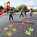 Premium Animal Footprint Playground Markings - Durable Thermoplastic Prints for Outdoor Fun