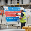 Premium Dry Wipe Information Board 1050x750mm - Customizable for Roadworks with Emergency Contact Features