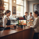 Professional Android Digital Advertising Display with Multi-Colored LED Frame, Remote Control, and 24/7 Usage for Public Spaces