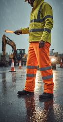 Premium Heavy Duty Waterproof Traffic Trousers with Reflective Tape and Adjustable Features for Enhanced Visibility