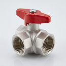 3/8in BSP Female x 3/8in BSP Female Plated Brass Ball Valve, 48mm (view 2)