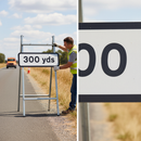 Premium 300 Yards Marker Sign for Road Work Warning - 725x275mm with Color Options