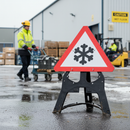 Premium Ice Warning Sign - QuickFit EnduraSign 750mm for Winter Safety - High-Quality Professional Grade for Industrial and Commercial Applications