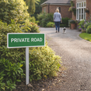 Private Road Verge Sign with Post – 450mm x 150mm – 2mm Aluminium – Outdoor Use